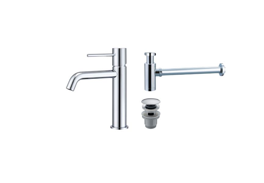 Pack Robinet de lavabo Imex Monza + bonde clic-clac + siphon rond exposé principal 0