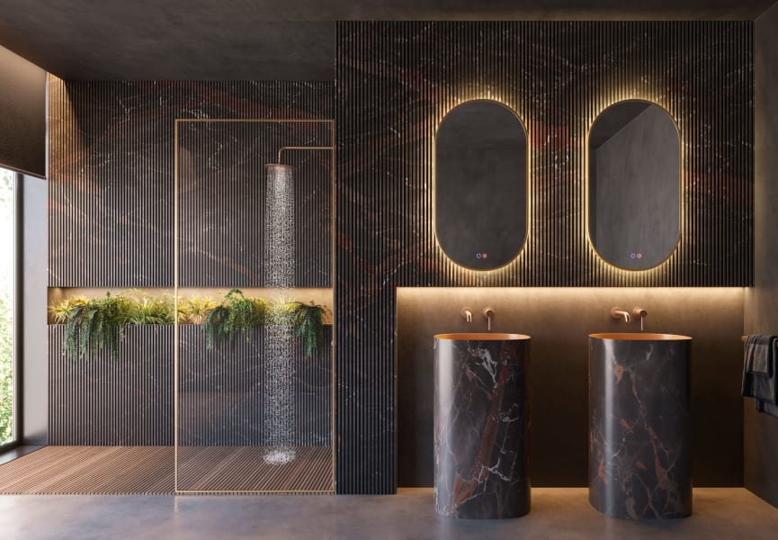 Miroir de salle de bains avec éclairage LED Tokyo de Ledimex environnement 7