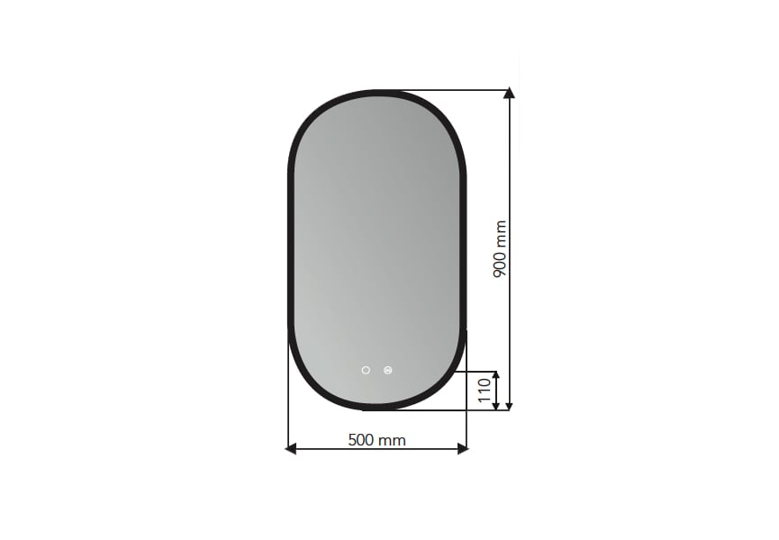 Miroir de salle de bain avec éclairage LED Tokyo Ledimex croquis 3