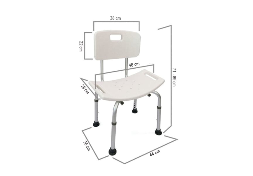 Tabouret de bain avec dossier PMR Oxen croquis 3