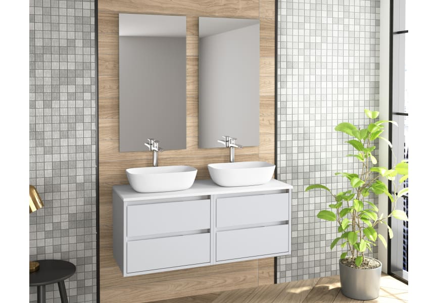 Meuble de salle de bains avec plan de toilette en résine Boston Bruntec principal 1