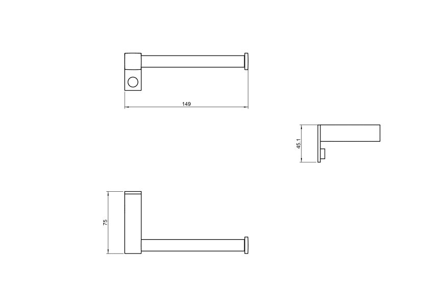 Porte-rouleau de toilette Metric Cosmic croquis 5