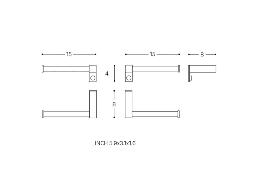 Porte-rouleau de toilette Metric Cosmic croquis 5