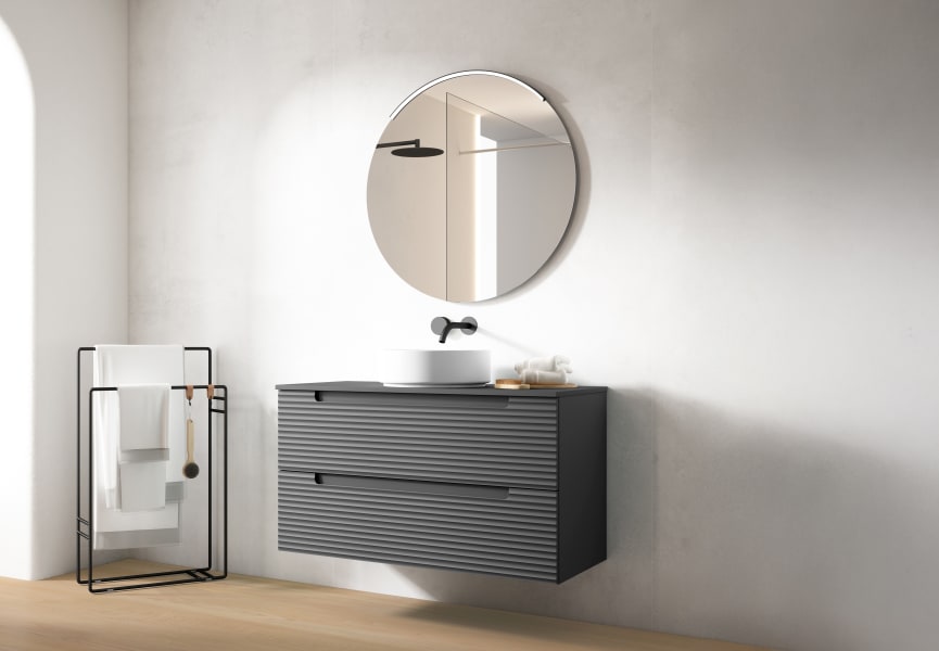 Meuble de salle de bains avec plan de toilette hydrofuge Kyoto Viso principal 5