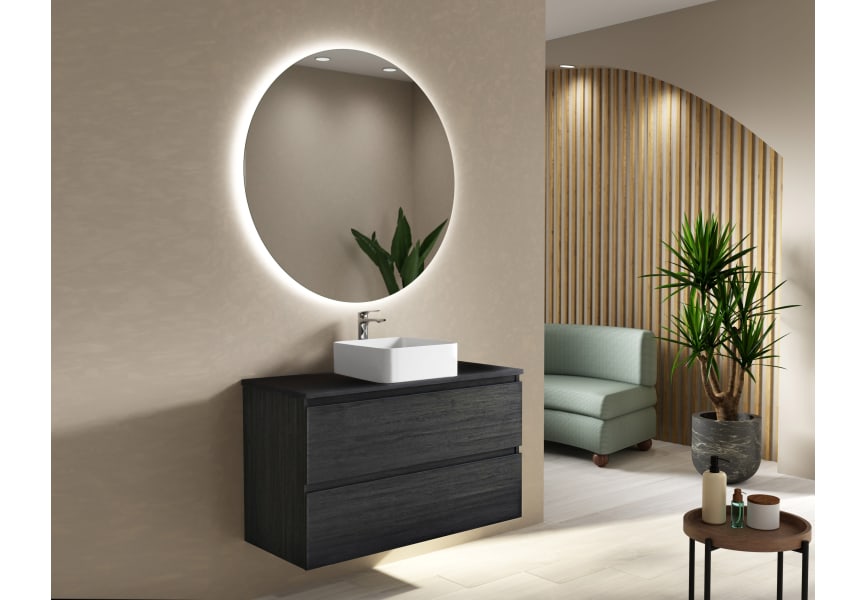 Meuble de salle de bains avec plan de toilette en bois Roma Bruntec principal 5