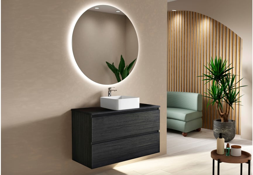 Meuble de salle de bains avec plan de toilette en bois Roma Bruntec principal 5