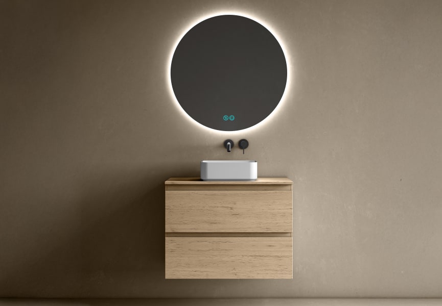 Meuble de salle de bains avec plan de toilette en bois Roma Bruntec principal 8