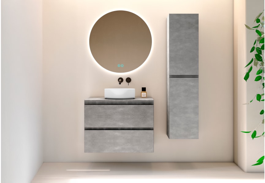 Meuble de salle de bains avec plan de toilette en bois Roma Bruntec principal 9
