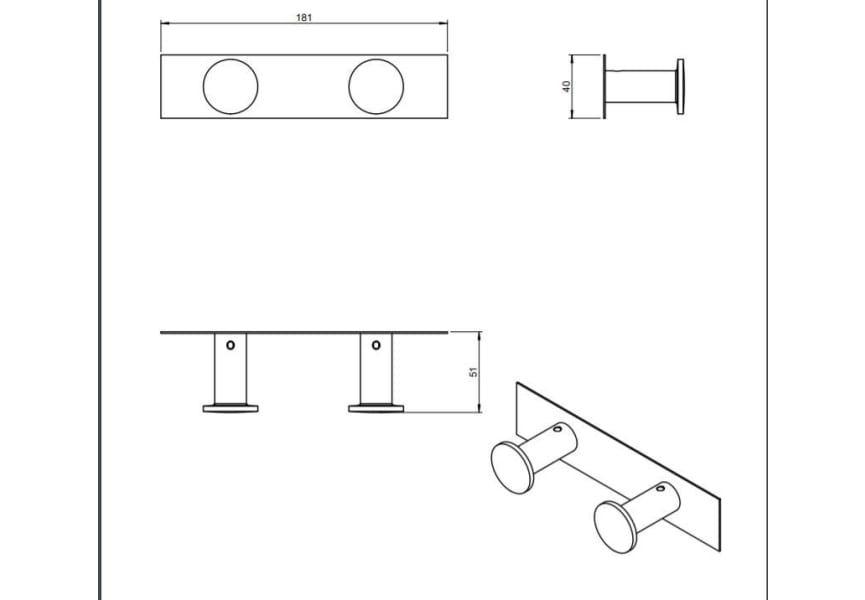 Suspension de salle de bain Architect Cosmic croquis 4