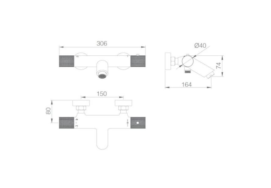 Line Imex robinets de bain et de douche encastrés croquis 14