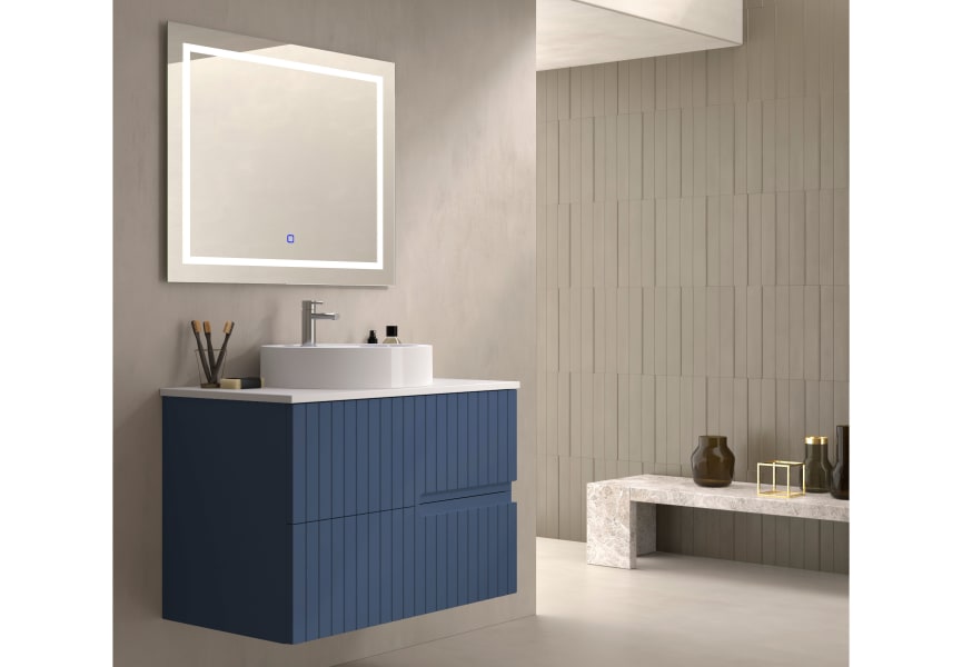 Meuble de salle de bains avec plan de toilette en pierre compacte blanc Ebi Bruntec couleurs principal 8