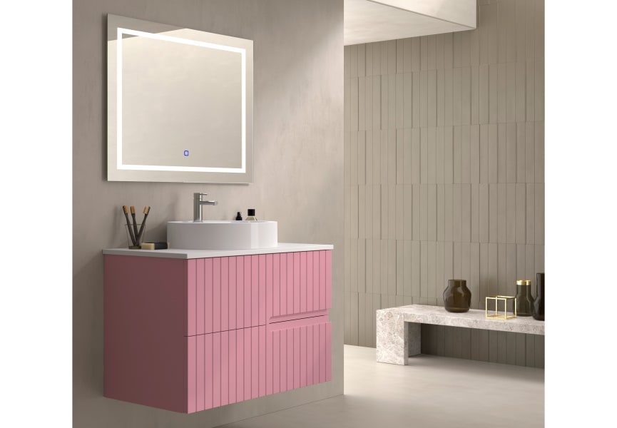 Meuble de salle de bains avec plan de toilette en pierre compacte blanc Ebi Bruntec couleurs principal 9