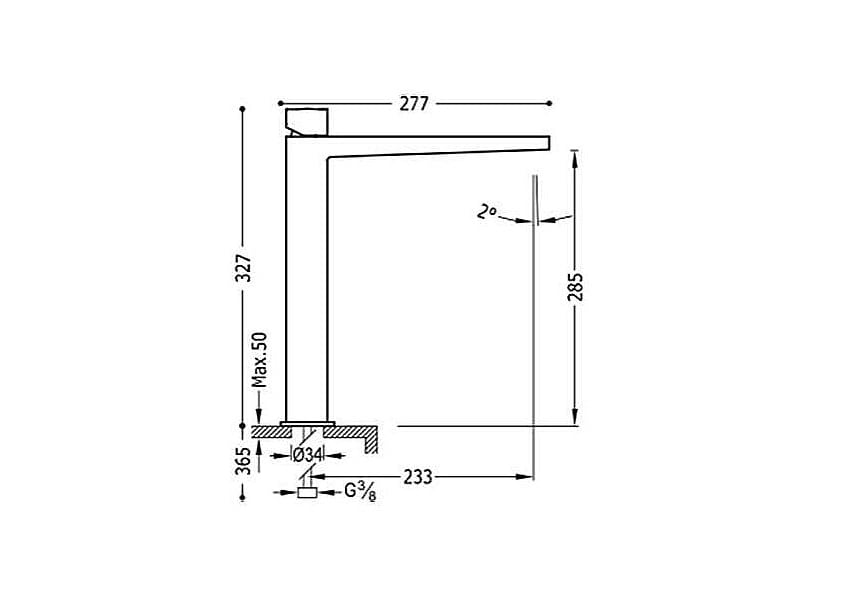 Robinet de lavabo Slim Exclusive Tres croquis 1