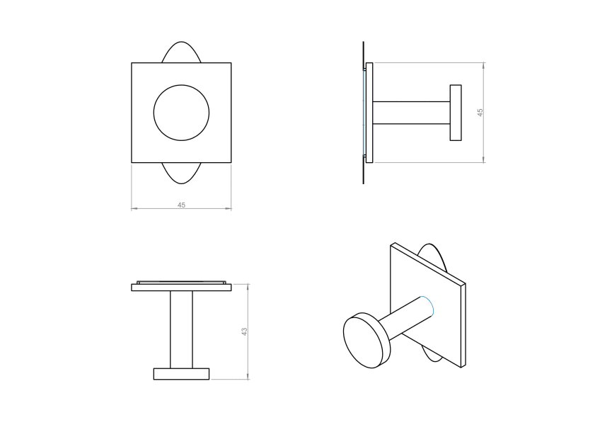 Cintre de salle de bain Stick Cosmic croquis 5