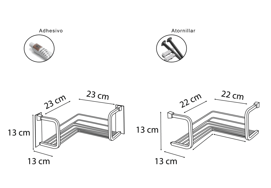 Shower shelf 600 Bruntec croquis 2