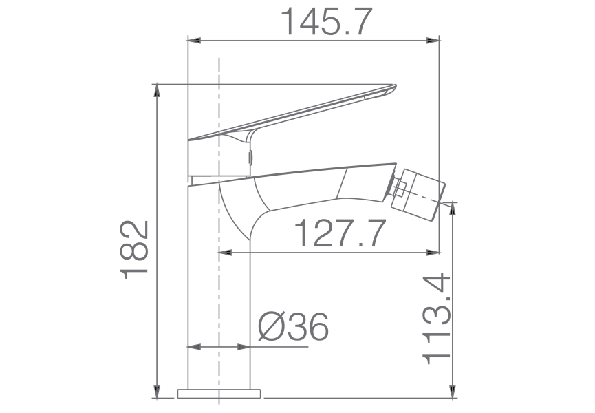 Robinetterie de bidet Luxor Imex croquis 3