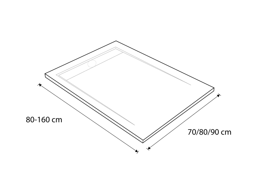 Receveur de douche en résine Design Stile Bruntec croquis 3