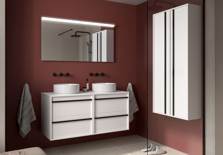 Meubles de salle de bains avec plan de toilette en bois Attila Salgar principal 1