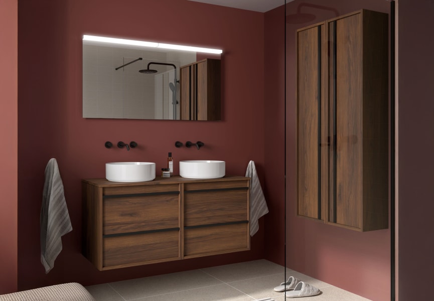 Meubles de salle de bains avec plan de toilette en bois Attila Salgar principal 3