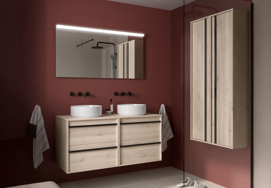 Meubles de salle de bains avec plan de toilette en bois Attila Salgar principal 2