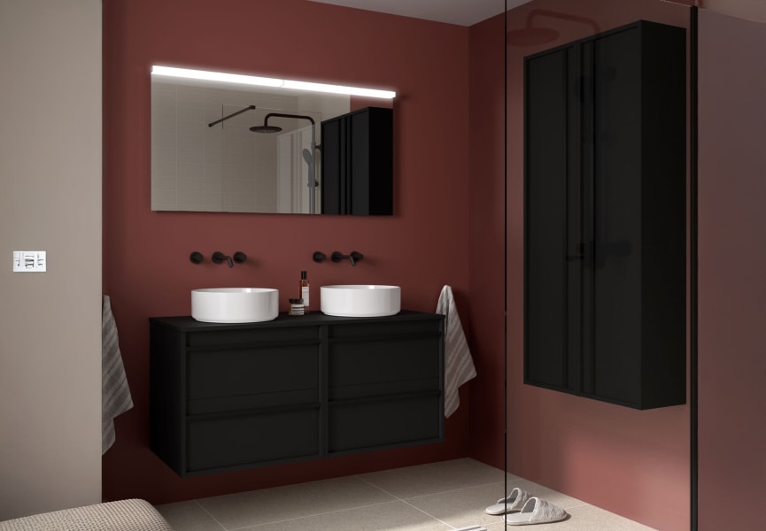 Meubles de salle de bains avec plan de toilette en bois Attila Salgar principal 5