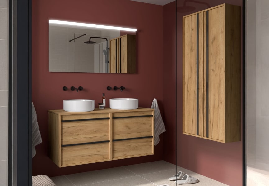 Meubles de salle de bains avec plan de toilette en bois Attila Salgar principal 0