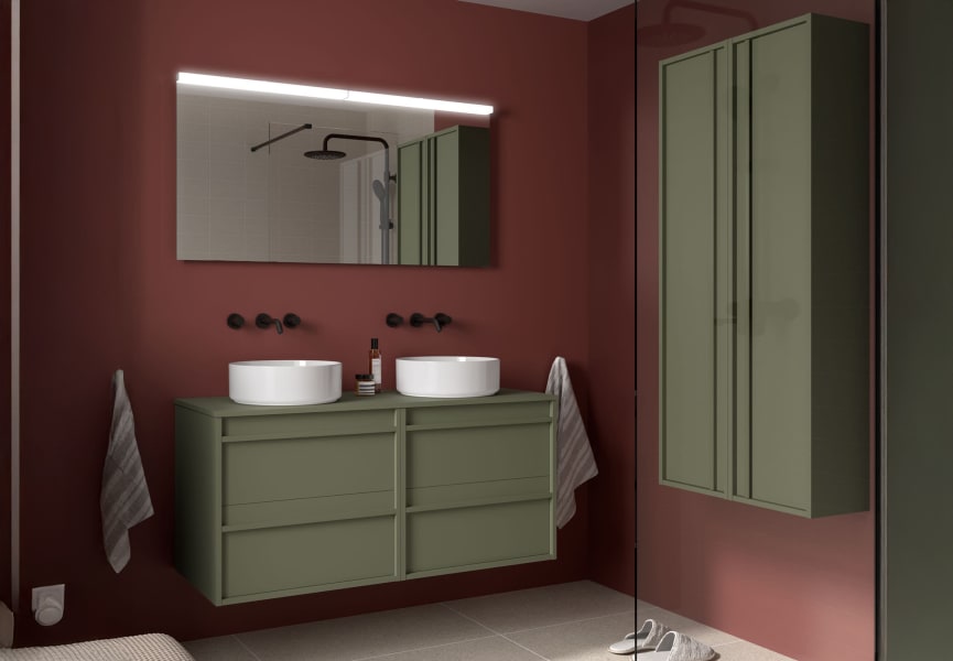 Meubles de salle de bains avec plan de toilette en bois Attila Salgar principal 7