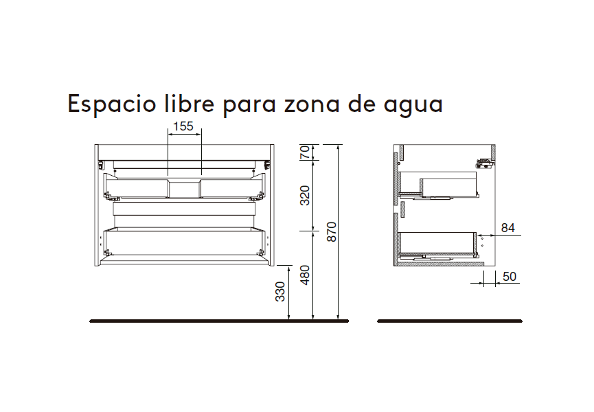 Meubles de salle de bains avec plan de toilette en bois Attila Salgar croquis 11