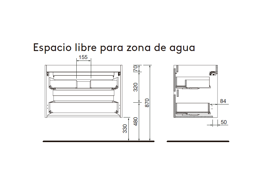 Meubles de salle de bains avec plan de toilette en bois Attila Salgar croquis 10