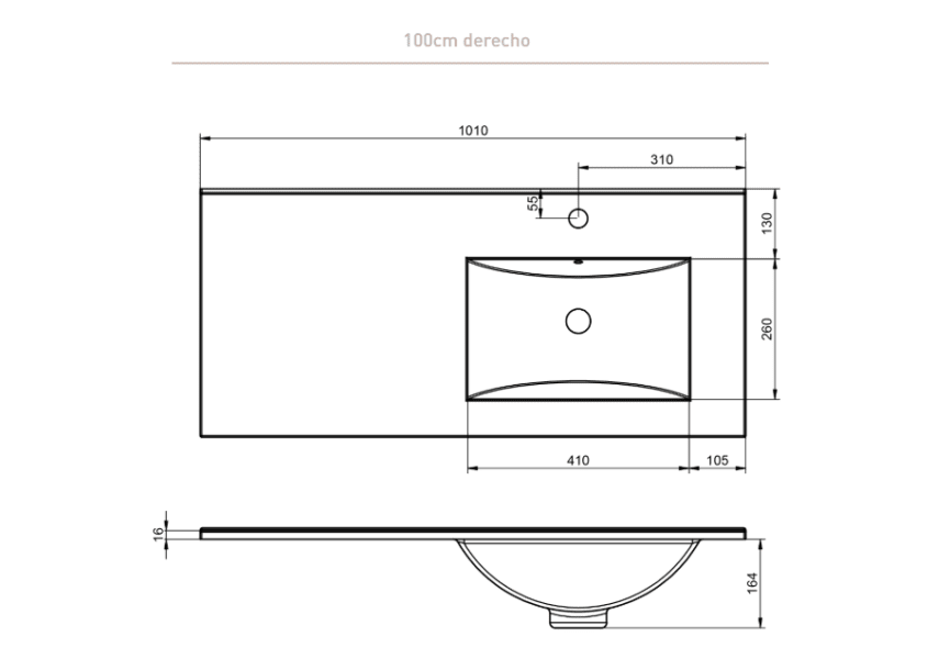 Ensemble de meubles de salle de bain Granada Viso Bath croquis 16