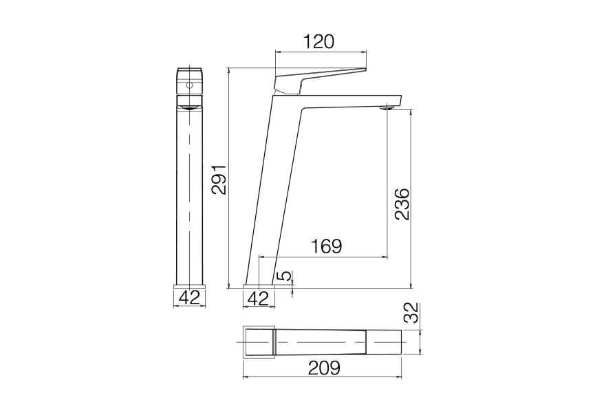 Mitigeur de lavabo Art Imex croquis 8