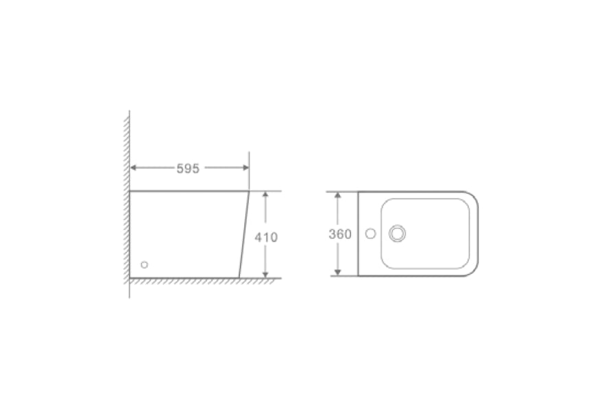 Bruntec Square Compact Bidet croquis 2
