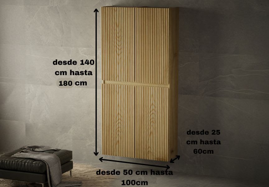 Armoire double 4 portes bois massif Alpes Bruntec Bruntec croquis 5