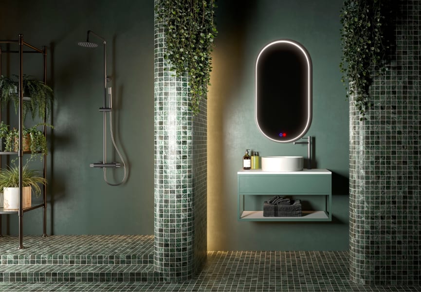 Miroir de salle de bain avec éclairage LED Rio Ledimex environnement 6
