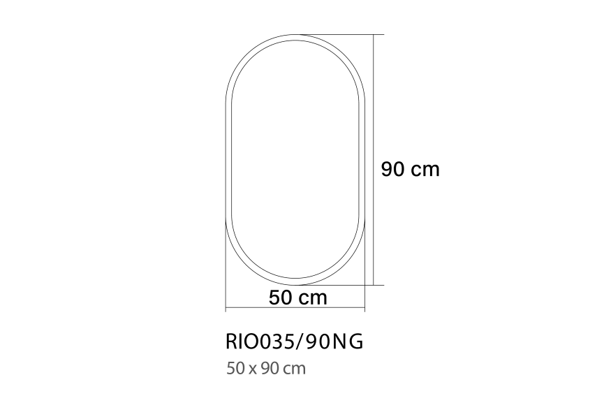 Miroir de salle de bain avec éclairage LED Rio Ledimex croquis 3