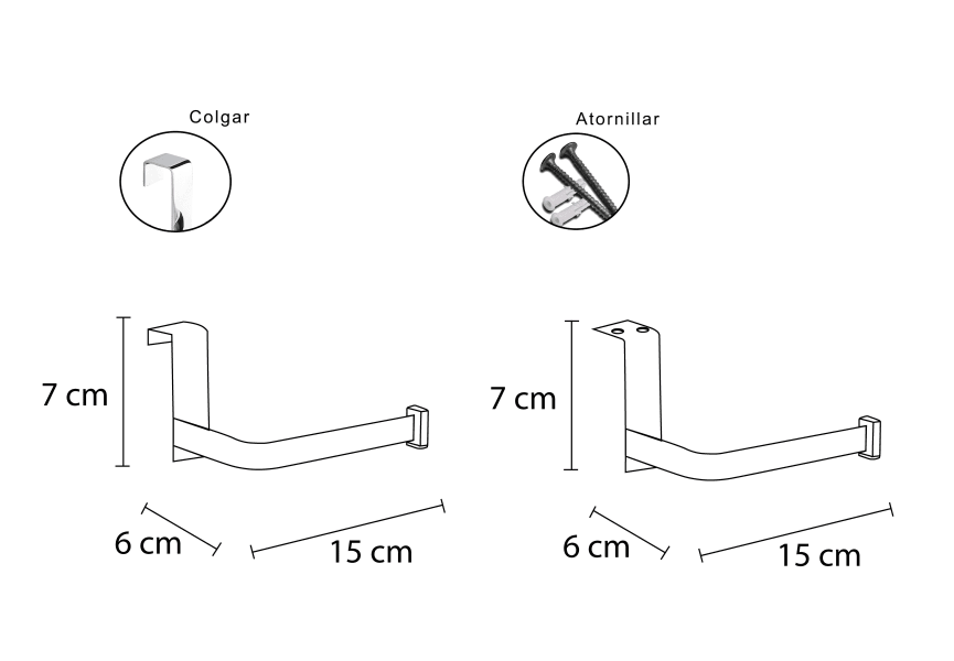 Porte-papier toilette pour meuble 501 Bruntec croquis 2