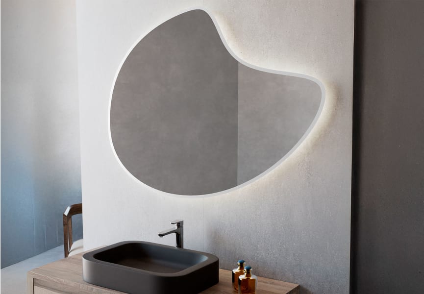 Miroir de salle de bain avec éclairage LED Flow Bruntec environnement 4