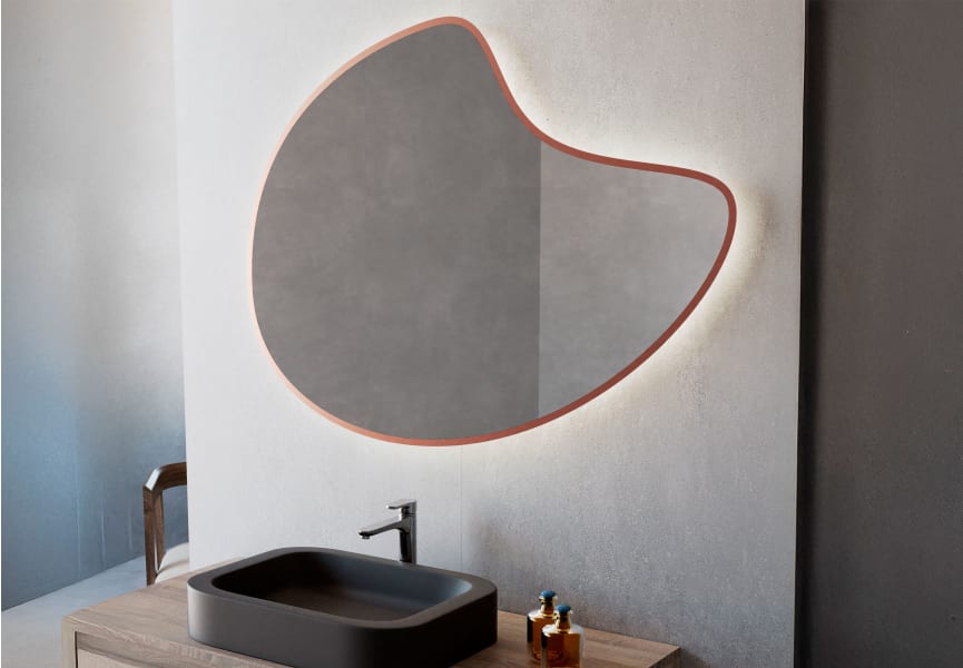 Miroir de salle de bain avec éclairage LED Flow Bruntec environnement 3