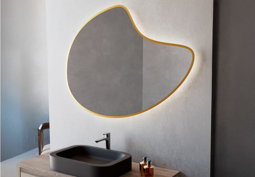 Miroir de salle de bain avec éclairage LED Flow Bruntec environnement 2