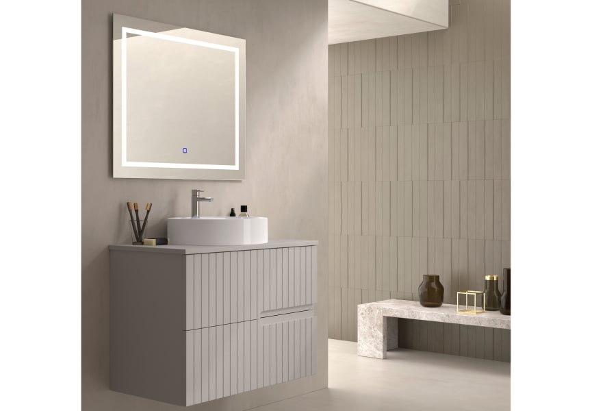 Meuble de salle de bains avec plan de toilette en pierre compacte colorée Ebi Bruntec couleurs principal 3