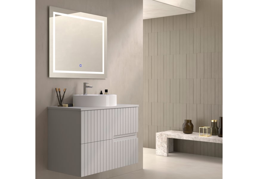 Meuble de salle de bains avec plan de toilette en pierre compacte colorée Ebi Bruntec couleurs principal 4