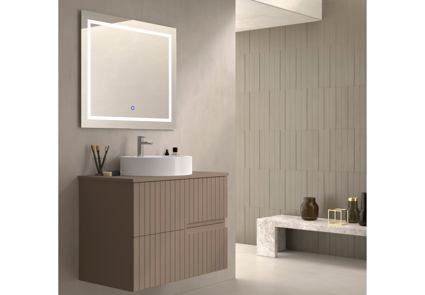 Meuble de salle de bains avec plan de toilette en pierre compacte colorée Ebi Bruntec couleurs principal 5