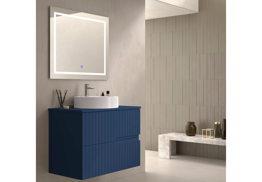 Meuble de salle de bains avec plan de toilette en pierre compacte colorée Ebi Bruntec couleurs principal 7