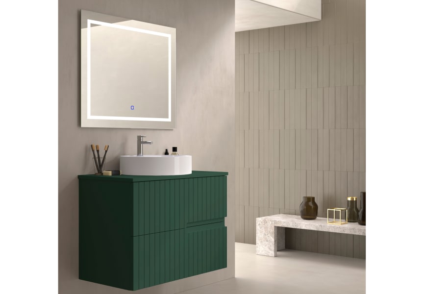Meuble de salle de bains avec plan de toilette en pierre compacte colorée Ebi Bruntec couleurs principal 6