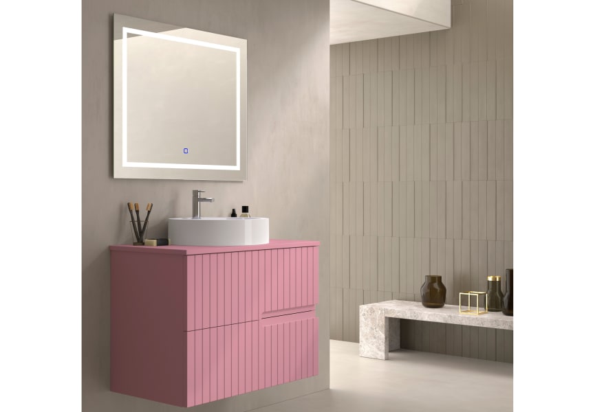 Meuble de salle de bains avec plan de toilette en pierre compacte colorée Ebi Bruntec couleurs principal 9