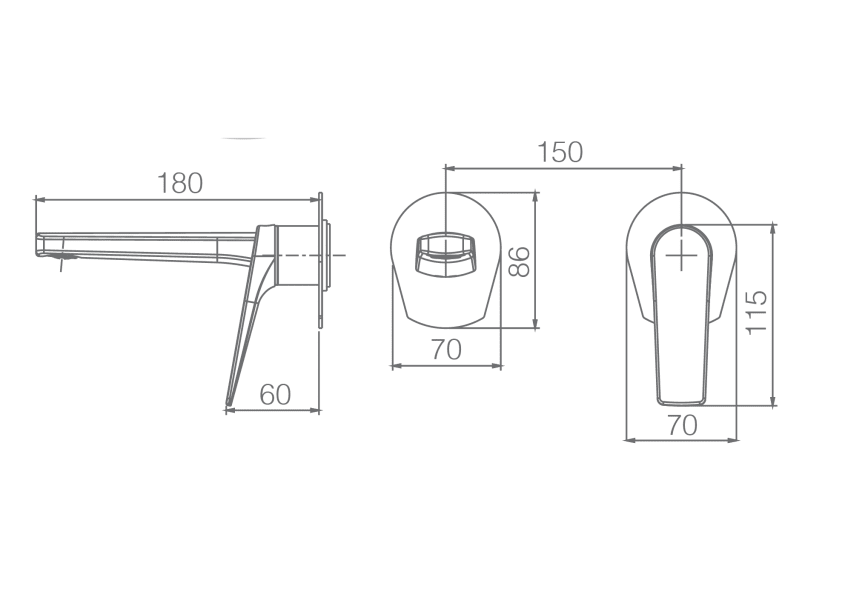 Imex Delos robinetterie encastrée pour lavabo croquis 4