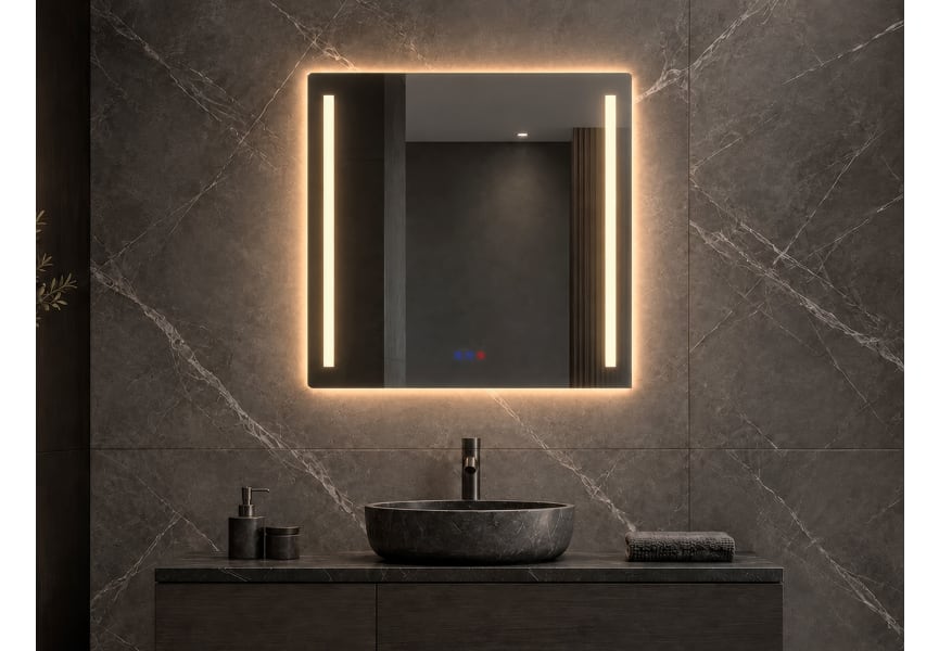 Miroir de salle de bains avec l'éclairage LED Liberty Bruntec principal 1