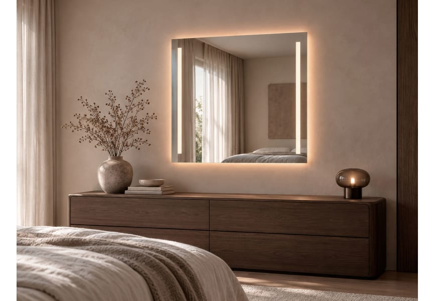 Miroir de salle de bains avec l'éclairage LED Liberty Bruntec principal 4