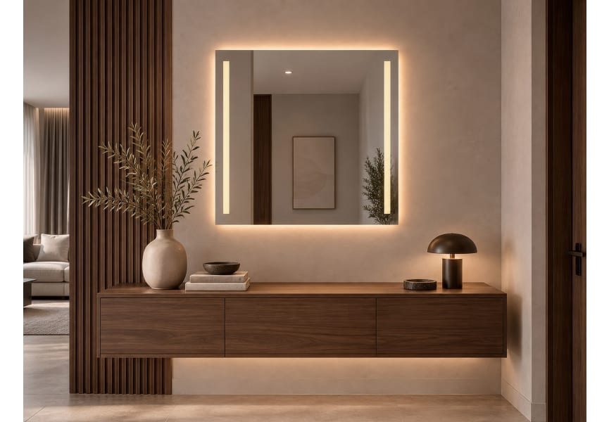 Miroir de salle de bains avec l'éclairage LED Liberty Bruntec principal 3