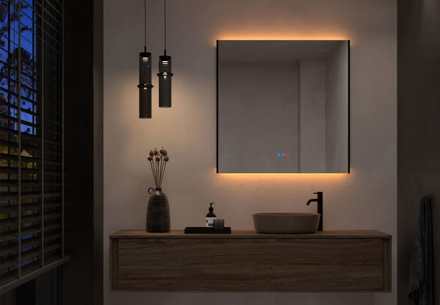 Miroir de salle de bains avec éclairage LED Sire Bruntec principal 5